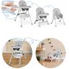 Scaun de masa bebe, 3in1, centura de siguranta in 5 puncte, picioare antiderapante, tava detasabila, pliabil, cos depozitare, gri, Culoare: Gri-poza 8-Dacenergy.ro