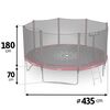 Trambulina de gradina, plasa externa de siguranta, scara metalica solida, 4 picioare duble, model unic de panza de paianjen, intrarea inchisa cu fermoar si catarama, 435 cm, rosu si negru, Culoare: Rosu, Negru,  Diametru: 435 cm-poza 6-Dacenergy.ro