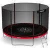 Trambulina de gradina, plasa externa de siguranta, scara metalica solida, 3 picioare duble, model unic de panza de paianjen, intrarea inchisa cu fermoar si catarama, 312 cm, rosu si negru, Culoare: Rosu, Negru,  Diametru: 312 cm-poza 3-Dacenergy.ro