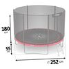 Trambulina de gradina, plasa externa de siguranta, scara metalica solida, 3 picioare duble, model unic de panza de paianjen, intrarea inchisa cu fermoar si catarama, 252 cm, rosu si negru, Culoare: Rosu, Negru,  Diametru: 252 cm-poza 5-Dacenergy.ro