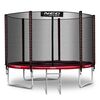 Trambulina de gradina, plasa externa de siguranta, scara metalica solida, 3 picioare duble, model unic de panza de paianjen, intrarea inchisa cu fermoar si catarama, 252 cm, rosu si negru, Culoare: Rosu, Negru,  Diametru: 252 cm-poza 6-Dacenergy.ro
