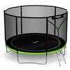 Trambulina de gradina, cu plasa de exterior, scara metalica, 2 trepte, 3 picioare duble, 54 arcuri de prindere, diametru 312 cm, negru si verde, Culoare: Verde, Negru,  Diametru: 312 cm-poza 2-Dacenergy.ro