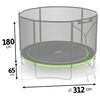 Trambulina de gradina, cu plasa de exterior, scara metalica, 2 trepte, 3 picioare duble, 54 arcuri de prindere, diametru 312 cm, negru si verde, Culoare: Verde, Negru,  Diametru: 312 cm-poza 6-Dacenergy.ro