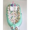 Babynest DacEnergy©, umplut cu bilute din microfibra, tesatura din material moale si pufos, multifunctionala, 90 x 50 x 20 cm, model unicorn-poza 2-Dacenergy.ro