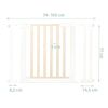 Poarta de securitate, combinatie de lemn si otel, inchidere usoara, pe doua fete, latimea reglabila 74-105 cm, natur si alb, Culoare: Alb, Natur, Latime: 74 / 105 cm-poza 2-Dacenergy.ro