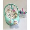 Babynest DacEnergy©, umplut cu bilute din microfibra, tesatura din material moale si pufos, multifunctionala, 90 x 50 x 20 cm, model unicorn-poza 3-Dacenergy.ro