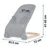 Balansoar bebelusi, cadru metalic, material textil, pozitie sigura, ergonomica, pliabil, reglare inclinare a spatarului in 3 trepte, picioare anti-alunecare, cu jucarii, antracit, Culoare: Gri deschis-poza 3-Dacenergy.ro
