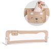 Bariera de protectie pat copii, 150x42x35cm, sistem de blocare, cu buzunar, rezistenta, bej, Culoare: Bej, Lungime: 150 cm, Latime: 42 cm-poza 3-Dacenergy.ro