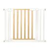 Poarta de securitate, combinatie de lemn si otel, inchidere usoara, pe doua fete, latimea reglabila 74-105 cm, natur si alb, Culoare: Alb, Natur, Latime: 74 / 105 cm-poza 4-Dacenergy.ro