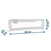 Bariera de protectie pat copii, 150x42x35cm, sistem de blocare, cu buzunar, rezistenta, gri-poza 4-Dacenergy.ro