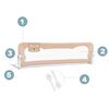 Bariera de protectie pat copii, 150x42x35cm, sistem de blocare, cu buzunar, rezistenta, bej, Culoare: Bej, Lungime: 150 cm, Latime: 42 cm-poza 5-Dacenergy.ro