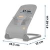 Balansoar bebelusi, cadru metalic, material textil, pozitie sigura, ergonomica, pliabil, reglare inclinare a spatarului in 3 trepte, picioare anti-alunecare, cu jucarii, gri, Culoare: Gri, Negru-poza 6-Dacenergy.ro