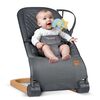 Balansoar bebelusi, cadru metalic, material textil, pozitie sigura, ergonomica, pliabil, reglare inclinare a spatarului in 3 trepte, picioare anti-alunecare, cu jucarii, antracit, Culoare: Gri deschis-poza 6-Dacenergy.ro
