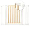 Poarta de securitate, combinatie de lemn si otel, inchidere usoara, pe doua fete, latimea reglabila 74-105 cm, natur si alb, Culoare: Alb, Natur, Latime: 74 / 105 cm-poza 7-Dacenergy.ro