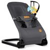 Balansoar bebelusi, cadru metalic, material textil, pozitie sigura, ergonomica, pliabil, reglare inclinare a spatarului in 3 trepte, picioare anti-alunecare, cu jucarii, gri, Culoare: Gri, Negru-poza 7-Dacenergy.ro