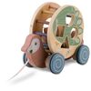 Jucarie de tras, din lemn, stimulare senzoriala, Montessori, cu snur, forma de papagal, 25, 5 x 17, 5 x 11 cm-Dacenergy.ro