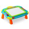 Tabla magnetica educativa 2in1 , cu picioare, pentru desen si scris, cu creion, 3 timbre magnetice, stergere instantanee, 38,5 x 28 x 19 cm, galbena si albastru, Culoare: Galben,Albastru, Interese: Invatare-Dacenergy.ro