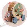 Jucarie de tras, din lemn, stimulare senzoriala, Montessori, cu snur, forma de papagal, 25, 5 x 17, 5 x 11 cm-poza 3-Dacenergy.ro