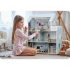 ​Casuta de papusi , din lemn si placa MDF, cu 3 etaje, 11 piese de mobilier, dus, dulap, lampa, fotoliu, 5 camere si terasa, aranjamente interesante, 70 x 60 x 24 cm, albastru, Culoare: Albastru-poza 4-Dacenergy.ro