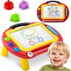 Tabla magnetica educativa 2in1 , cu picioare, pentru desen si scris, cu creion, 3 timbre magnetice, stergere instantanee, 38,5 x 28 x 19 cm, galbena si rosu, Culoare: Galben, Rosu, Interese: Invatare-poza 4-Dacenergy.ro