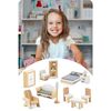 ​Casuta de papusi , din lemn si placa MDF, cu 3 etaje, 11 piese de mobilier, dus, dulap, lampa, fotoliu, 5 camere si terasa, aranjamente interesante, 70 x 60 x 24 cm, albastru, Culoare: Albastru-poza 5-Dacenergy.ro