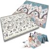 Covoras pliabil din spuma , 2 fete, usor de curatat, antiderapant, multifunctional, 200 x 180 x 1 cm, albastru, Latime: 180 cm, Culoare: Albastru | Alb-poza 6-Dacenergy.ro