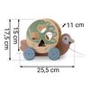 Jucarie de tras, din lemn, stimulare senzoriala, Montessori, cu snur, forma de papagal, 25, 5 x 17, 5 x 11 cm-poza 5-Dacenergy.ro