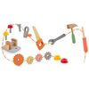 Atelier de lemn pentru copii , dezvolta abilitatile motorii fine, Montessori, ciocan, surubelnita, cheie, menghina, ferastrau, 30 x 25 x 30 cm-poza 5-Dacenergy.ro