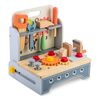 Atelier de lemn pentru copii , dezvolta abilitatile motorii fine, Montessori, ciocan, surubelnita, cheie, menghina, ferastrau, 30 x 25 x 30 cm-poza 6-Dacenergy.ro