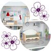 ​Casuta de papusi , din lemn si placa MDF, cu 3 etaje, 11 piese de mobilier, dus, dulap, lampa, fotoliu, 5 camere si terasa, aranjamente interesante, 70 x 60 x 24 cm, albastru, Culoare: Albastru-poza 9-Dacenergy.ro