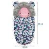 Sac de dormit bebelusi, rezistent la apa, rezistent la vant, respirabil, blana detasabila, finisaj atent, elegant, 95 x 48 cm, pentru sanie, albastru cu flamingo, Culoare: Multicolor-poza 11-Dacenergy.ro