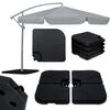 Baza pentru umbrela de gradina DacEnergy©, realizata din HDPE durabil, se umplute cu nisip sau apa,  4 bucati de carlige metalice, 100 x 100 cm, Forma	: Patrat, Culoare: Negru-poza 3-Dacenergy.ro