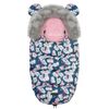 Sac de dormit bebelusi, rezistent la apa, rezistent la vant, respirabil, blana detasabila, finisaj atent, elegant, 95 x 48 cm, pentru sanie, albastru cu flamingo, Culoare: Multicolor-Dacenergy.ro