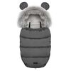 Sac de dormit bebelusi, cu urechi, antialergenic, respirabil, blana detasabila, 95 x 48 cm, pentru sanie, gri inchis, Culoare: Gri inchis-Dacenergy.ro