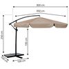 Umbrela de gradina, realizata din poliester 180 g/m2, pliabila, reglarea unghiului de inclinare si a inaltimii, diametru 350 cm, 8 segmente, cu husa, bej nisip, Culoare: Bej nisip-poza 9-Dacenergy.ro