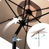 Umbrela de gradina pliabila, material durabil, poliester 160 g/m2, reglabila, 6 segmente, diametru 300 cm, bej nisip, Forma	: Rotund, Culoare: Bej nisip-poza 7-Dacenergy.ro