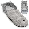 Sac de dormit bebelusi, cu urechi, captusita cu material antialergenic, respirabil, blana detasabila, elegant, 95 x 48 cm, pentru sanie, alb, Culoare: Alb-poza 2-Dacenergy.ro