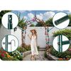 Arcada metalica pentru gradina DacEnergy©, pergola, durabila, realizat din otel acoperit cu pulbere, inaltime 265 cm, latime 140 cm, verde inchis, Culoare: Verde inchis, Inaltime: 265 cm-poza 2-Dacenergy.ro