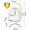 Scaun de gradina suspendat DacEnergy©, cosul din technorattan si sfoara impermeabila, cadru din otel, extrem de confortabil cu perne moi, lant solid, 194 cm, sarcina maxima 150 kg, maro, Culoare: Maro-poza 6-Dacenergy.ro