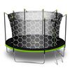 ​Trambulina de gradina, plasa de siguranta interioara, stalpi metalici, picioare duble, stabile in forma de U, fermoar si catarama, 435 cm, negru si verde, Culoare: Verde, Negru,  Diametru: 435 cm-poza 2-Dacenergy.ro