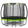 ​Trambulina de gradina , cu 4 picioare duble, scara metalica cu trepte late, plasa interna, intrarea in forma de L, cu fermoar si catarama, 374 cm, negru si verde, Culoare: Verde, Negru,  Diametru: 374 cm-Dacenergy.ro