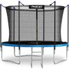 ​Trambulina de gradina, stalpi metalici, scara metalica, plasa interioara de protectie, cu fermoar, 54 buc de arcuri, 3 picioare duble in forma de U, 312 cm, Culoare: Albastru, Negru,  Diametru: 312 cm-poza 3-Dacenergy.ro