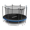 ​Trambulina de gradina , stalpi metalici, scara metalica, plasa interioara de protectie, cu fermoar, 64 buc de arcuri, 4 picioare duble in forma de U, 374 cm, Culoare: Albastru, Negru,  Diametru: 374 cm-poza 3-Dacenergy.ro