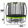 ​Trambulina de gradina , cu 3 picioare duble, scara metalica, plasa interna, intrarea in forma de L, cu fermoar si catarama, 252 cm, negru si verde, Culoare: Verde, Negru,  Diametru: 252 cm-poza 4-Dacenergy.ro