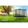 ​Trambulina de gradina , cu 3 picioare duble, scara metalica cu trepte late, plasa interna, intrarea in forma de L, cu fermoar si catarama, 312 cm, negru si verde, Culoare: Verde, Negru,  Diametru: 312 cm-poza 6-Dacenergy.ro