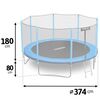 ​Trambulina de gradina , stalpi metalici, plasa de siguranta exterioara, scara metalica solida, sarcina maxima 150 kg, picioare stabile duble, 374 cm, Culoare: Albastru,  Diametru: 374 cm-poza 7-Dacenergy.ro