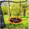 ​Leagan cuib , cadru otel, 100 % poliester, scaun confortabil, forma rotunda, 95 cm, portocaliu si negru, Lungime: 95 cm, Culoare: Portocaliu, Negru-poza 8-Dacenergy.ro