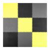 Covoras puzzle din spuma, 180x180 cm, 9 buc, antiaderent, moale, gri si galben, Dimensiune (cm)	: 180 x 180, Culoare: Galben, Gri-Dacenergy.ro