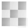 ​Covoras puzzle din spuma, 180 x 180 x 1 cm, 9 buc, culoarea gri si alb-Dacenergy.ro
