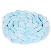 Protectie laterala patut bebe, Bumper impletit, 100 % antialergic, lavabil, 3m, albastra, Culoare: Albastru-Dacenergy.ro